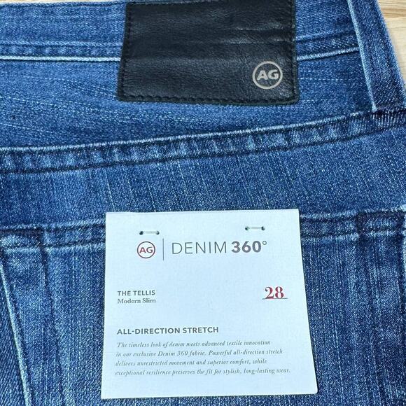 AG Adriano Goldschmied NWT The Tellis Modern Slim Flex 360° Jeans Size 28 Blue - Picture 4 of 10